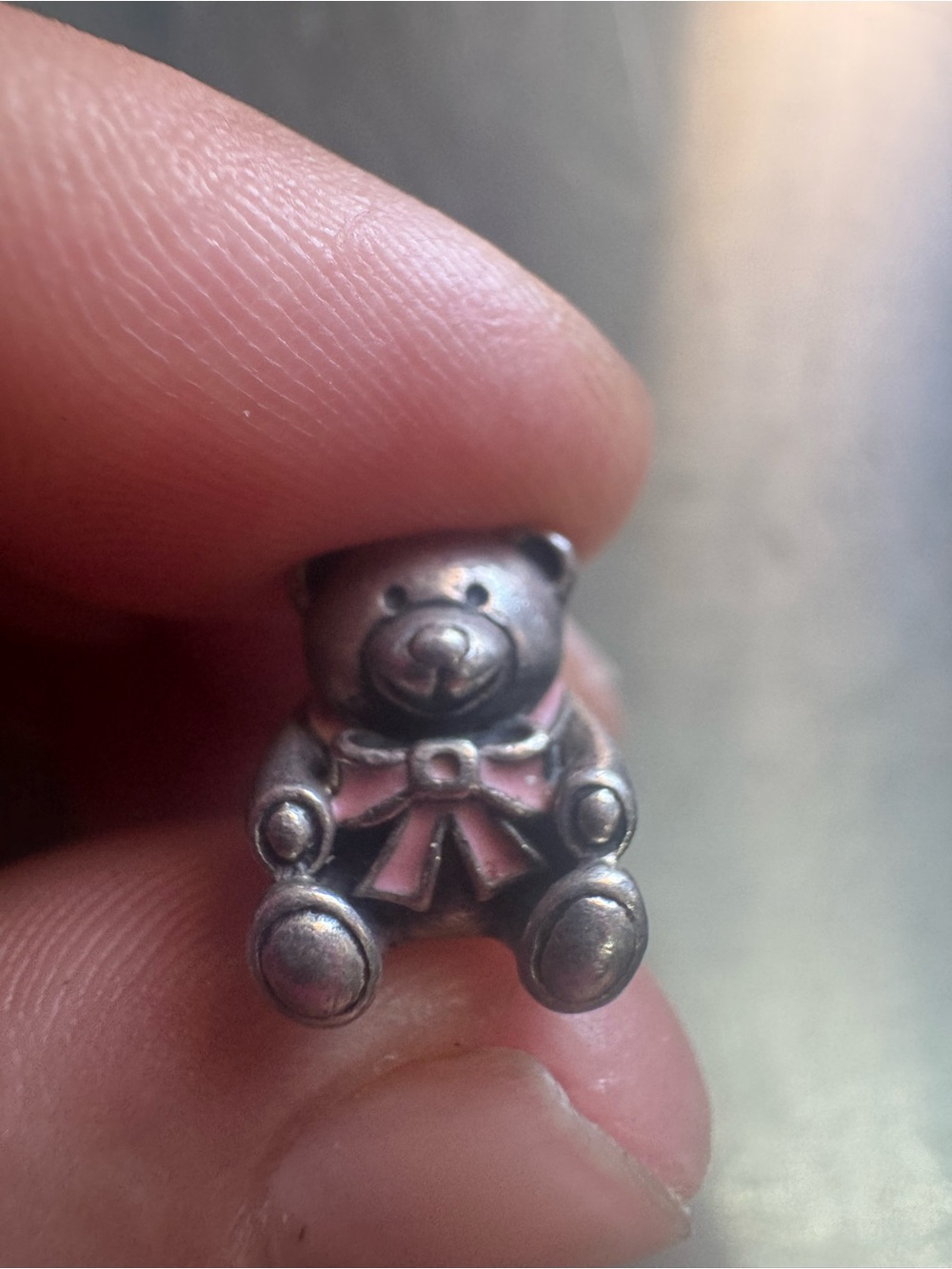 Pandora Vintage Teddy Bear Pink Enamel Bowls ❤️